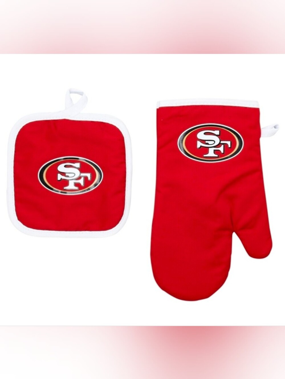 NFL San Francisco 49ers Red Oven Mitt and Pot Holder Set